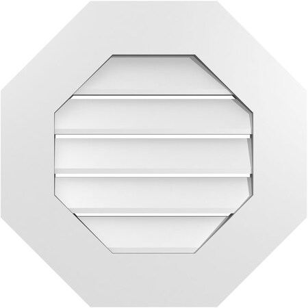 Ekena Millwork Octagonal Surface Mount PVC Gable Vent: Functional, w/ 3-1/2"W x 1"P Standard Frame, 20"W x 20"H GVPOC20X2001SF